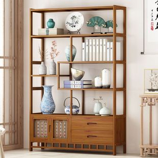 Chinese Solid Wood Bogu Rack Duobao Pavilion Storage Rack Antique Rack Bookcase Bookshelf Ornaments Antique Display Cabinet Tea Pingrun