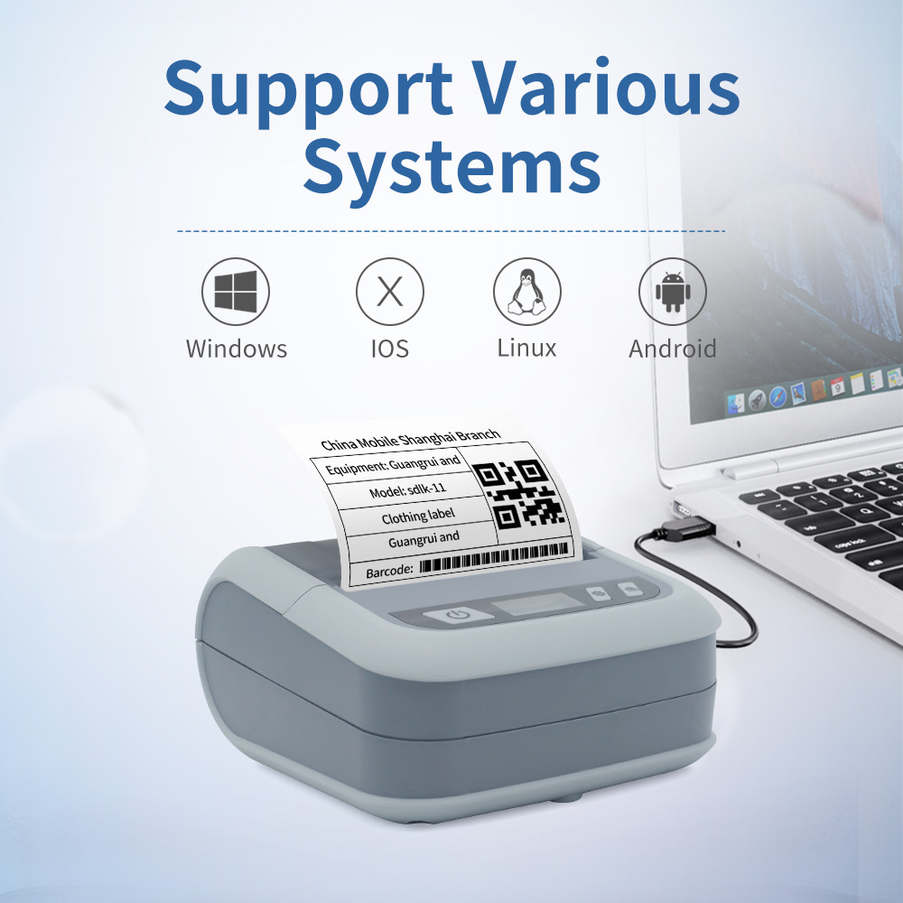 Portable Thermal Printer Takeaway Order Tickets Tags Office Barcode Printer Printer 2