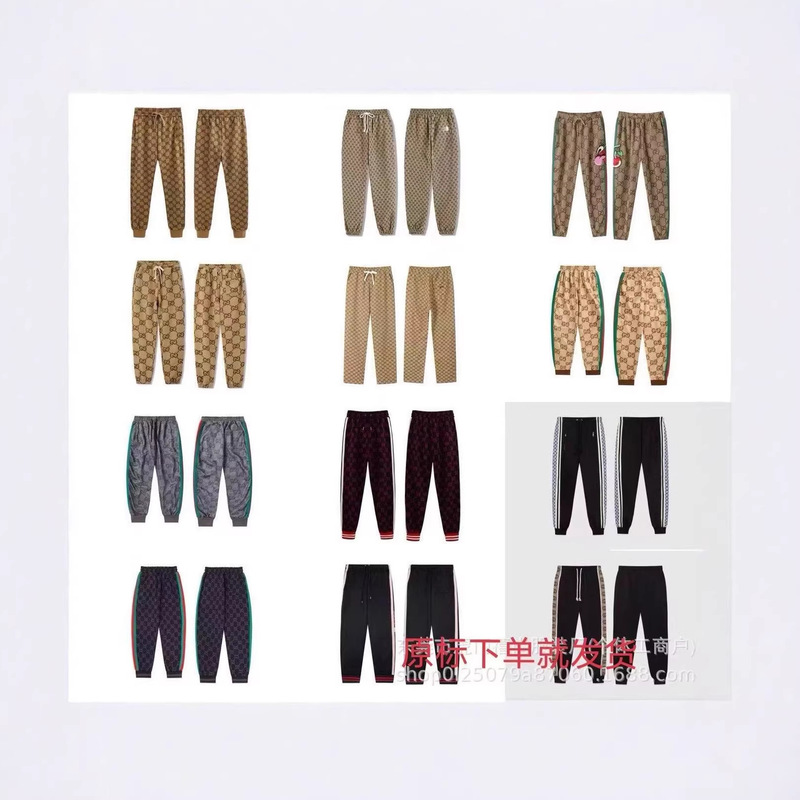 Cross-Border 25Ss High-Quality g Brand Full-Print Letter Logo Trendy Brand Export Casual Pants Classic Fashion Sports Long Pants Cross-Border 25Ss High-Quality g Brand Full-Print Letter Logo Trendy Brand Export Casual Pants Classic Fashion Sports Long Pants