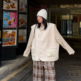 200斤大码女装韩版冬季内搭毛毛马甲外套女秋冬宽松遮肉背心坎肩