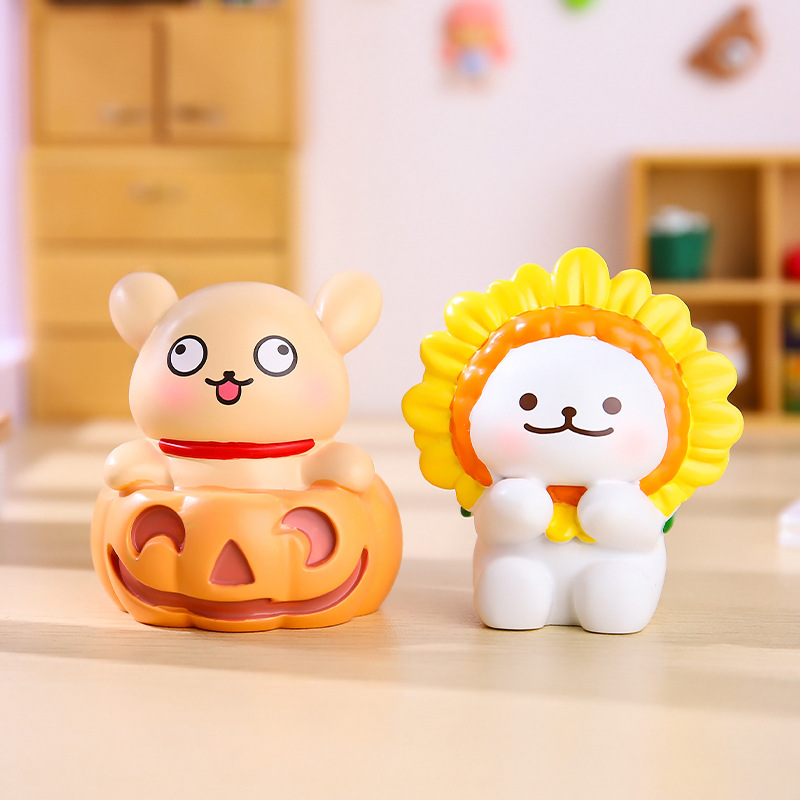 크리에이티브 화이트 강아지-식물 전쟁 좀비 블라인드 박스 게임 주변기기 데스크탑 인형 장식품 도매
