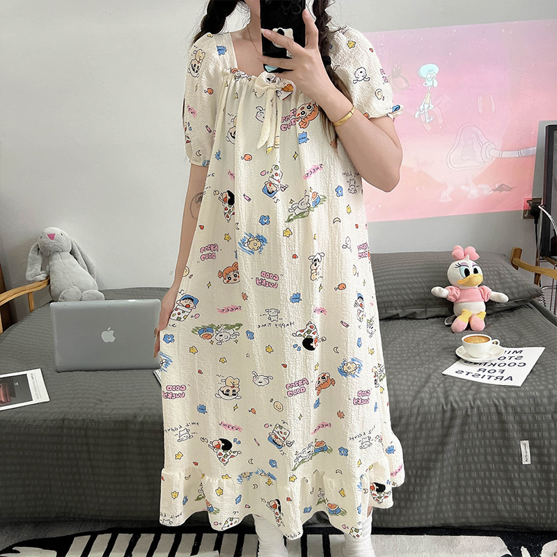 2024 pijama de mujer de verano pijama de mangas cortas delgada dulce estudiante lindo verano se puede usar ropa de casa