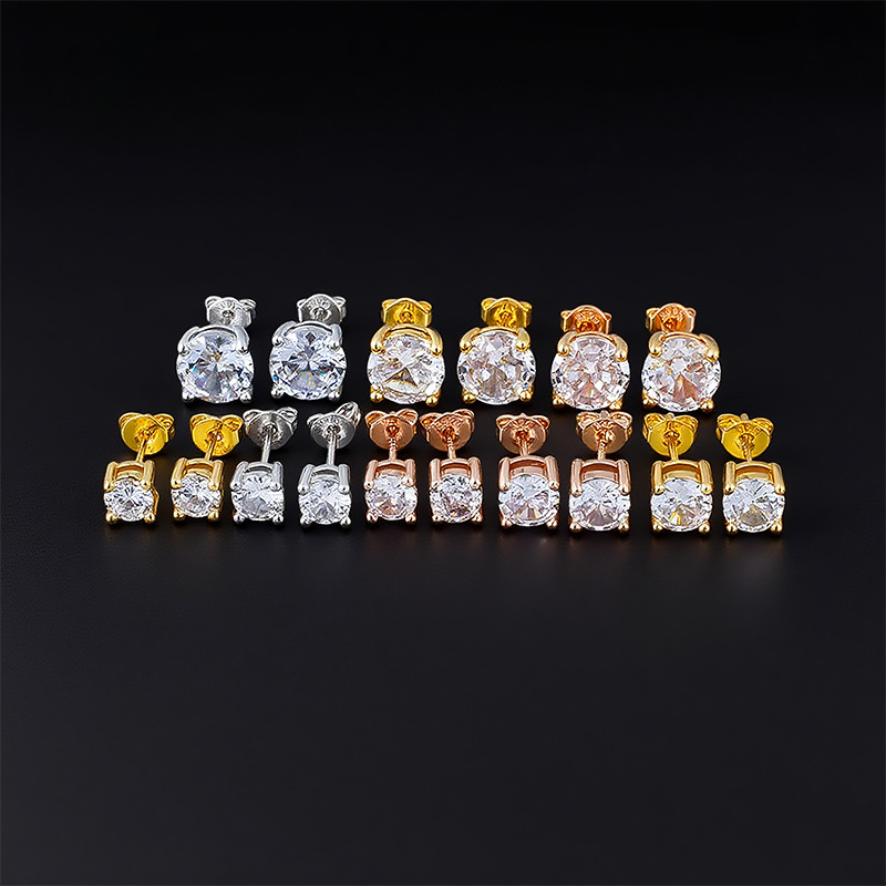 Amazon Aliexpress Elegant Luxury Earrings Claw Set Zircon 925 Silver Earrings Wholesale Cross-Border Jewelry for Women and Men