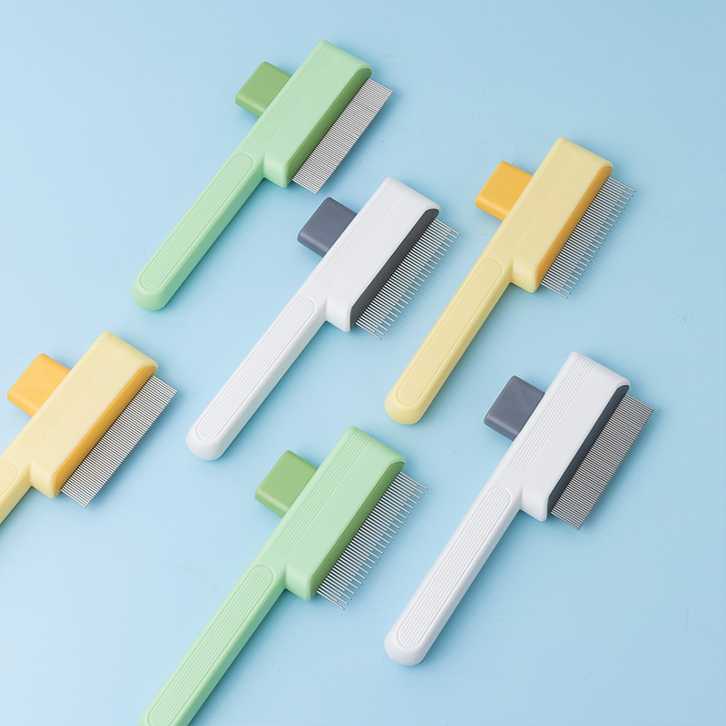 Nuevo peine para mascotas, perro, gato, nudo abierto, peine de pelo flotante, peine autolimpiante para mascotas, peine de fila, peine de pelo largo al por mayor