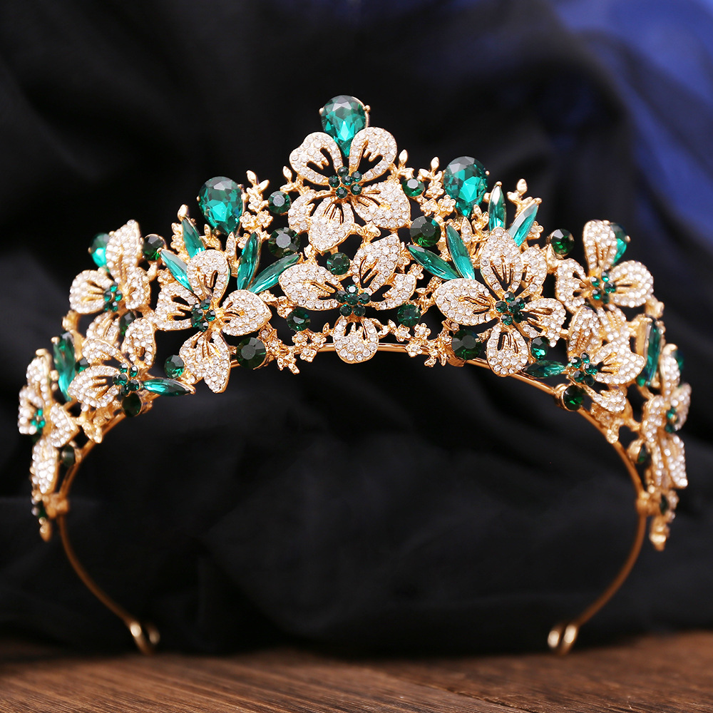 357g Weight Crown Hair Accessories Type 1 Piece Quantity Wedding, Birthday, Festival Occasion Alloy Material Leaves Pattern All Seasons Season Women's Gender Diamond Design Simple Style, Shiny Style Simple Style Shiny Women's Leaves Alloy Diamond Crown 10