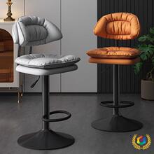 前台收银旋转椅吧椅酒吧椅子可升降高脚凳家用美容美发靠背旋转椅