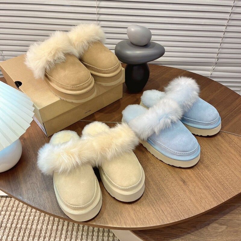 Fur Integrated 2025 New Titzkut Large Fur Slippers Fashionable Versatile Thick-Soled Warm Slippers Export Snow Boots Fur Integrated 2025 New Titzkut Large Fur Slippers Fashionable Versatile Thick-Soled Warm Slippers Export Snow Boots