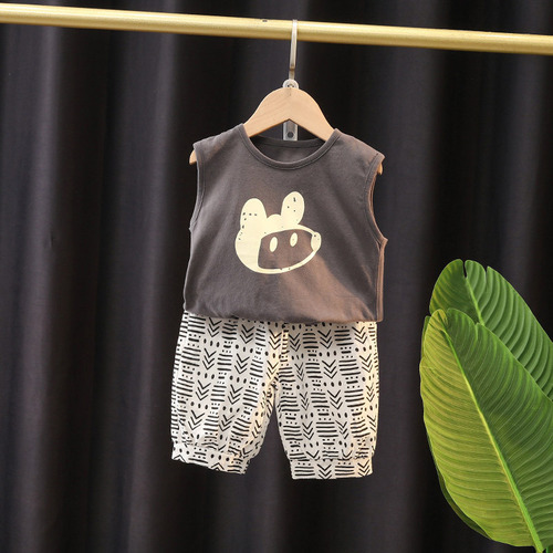 Children's Clothing  Boys' Vest Set Baby Sleeveless Summer Anti-mosquito Pants Two-piece Set Children's Summer Clothes