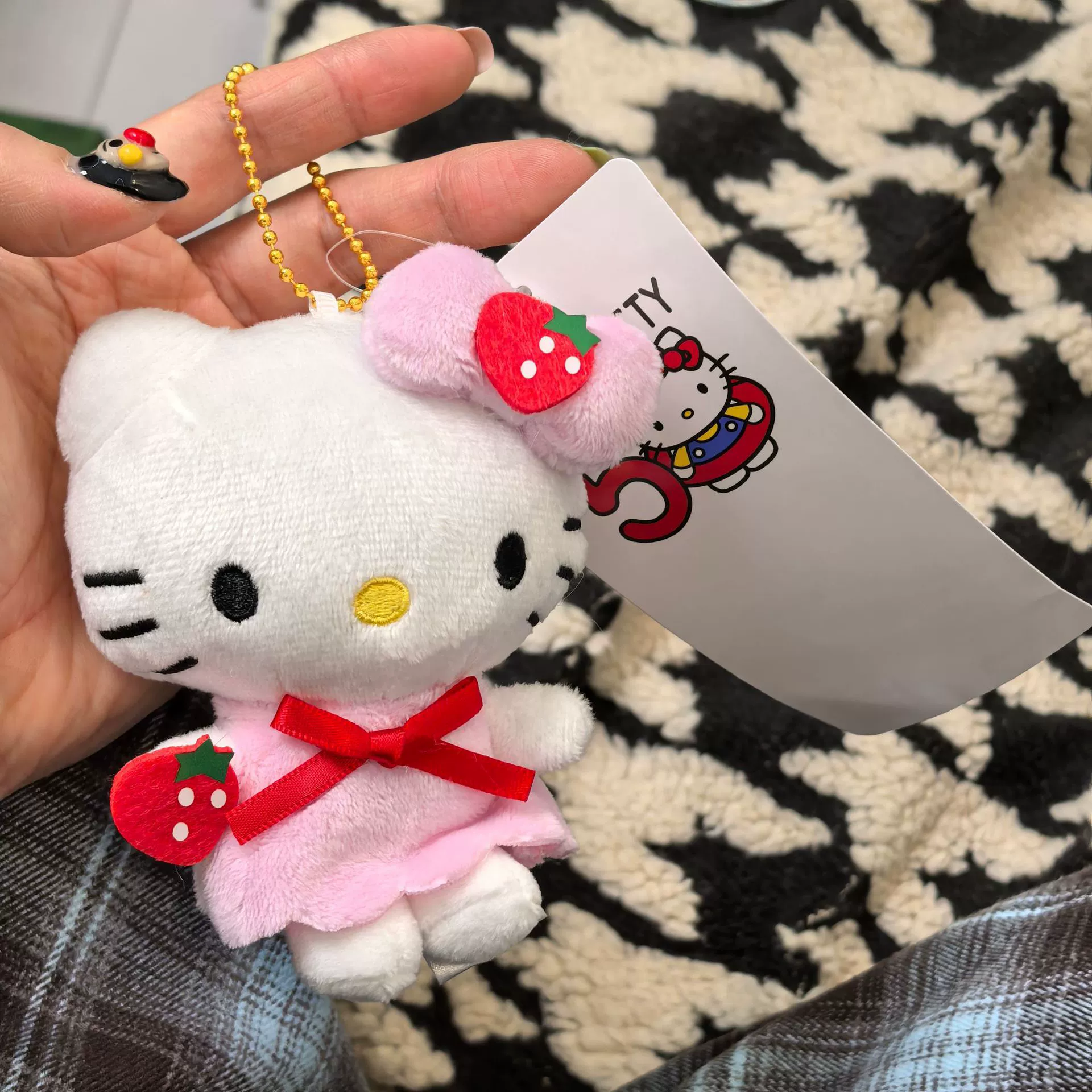 Плюшевый брелок-подвеска Hello Kitty, милый кукольный брелок для сумки, 11 см, легкий и прочный