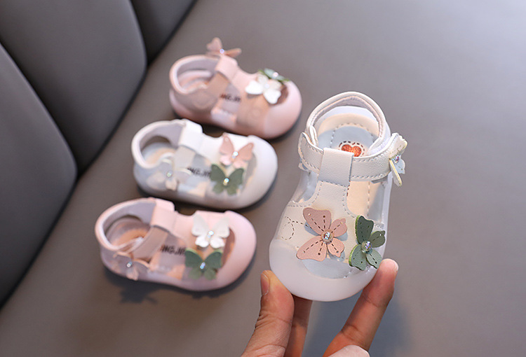 Sandali per bambine estive, suole morbide, berretti anti-calcio, scarpe per bambini di 1-2 anni, scarpette da principessa per giovani_voghion.com
