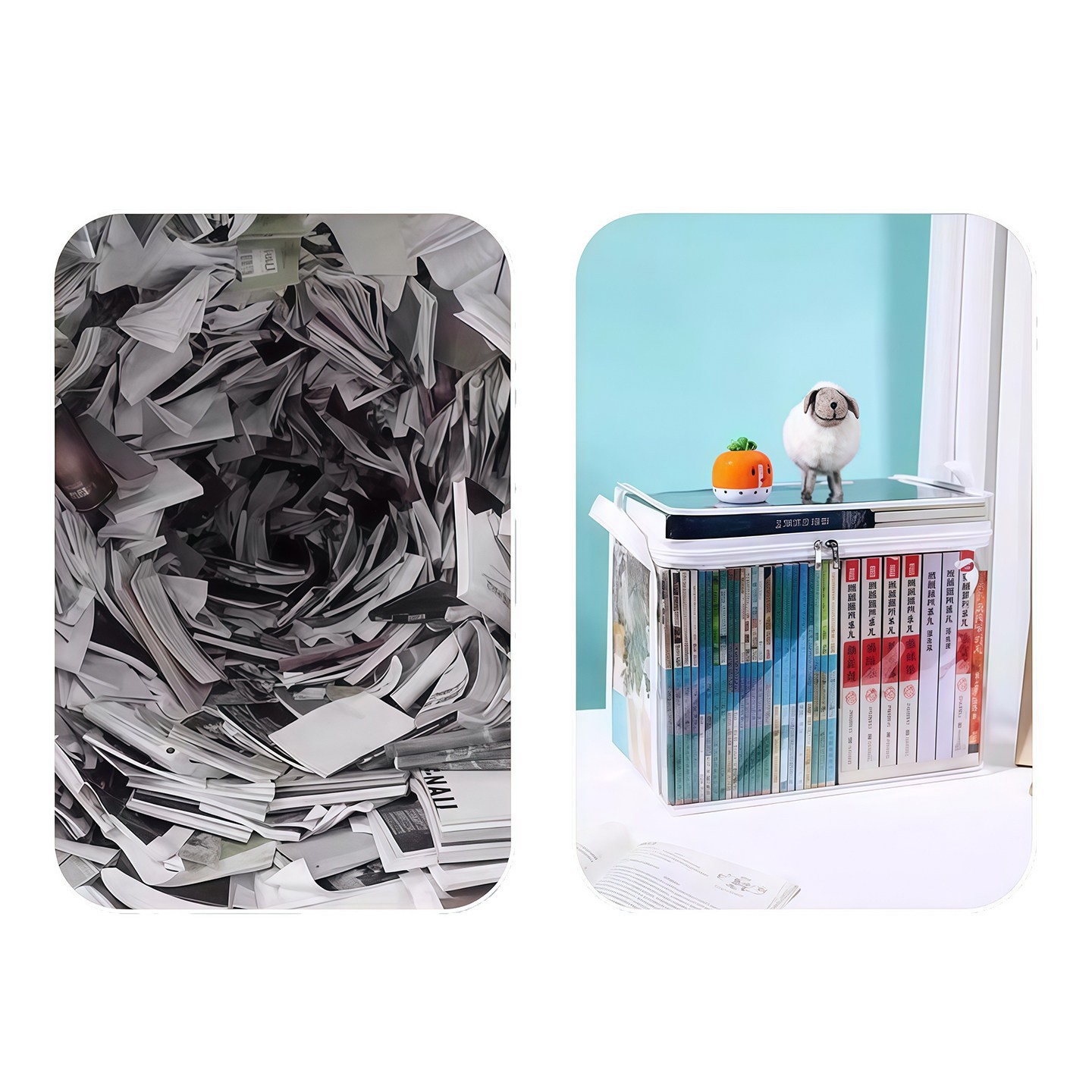 Large Book Storage Box, Student Book Storage Organizer, Dust-Proof Storage Bag for Old Books, Foldable Box