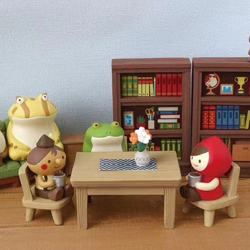 Resin Small Ornaments, Groceries, Trendy Toy Scenes, DIY Blind Box Decoration, Miniature Retro Table and Chair Crafts