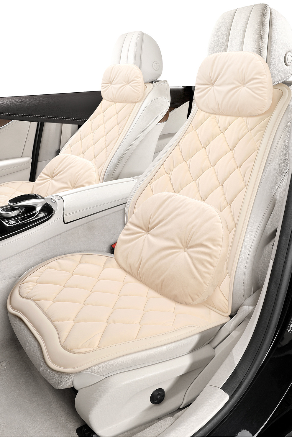 Car Seat Cushion Winter Plush Fabric Seat Pad Car Seat Mat Interior Accessories High-End Decoration Warm Seat Cover Simple