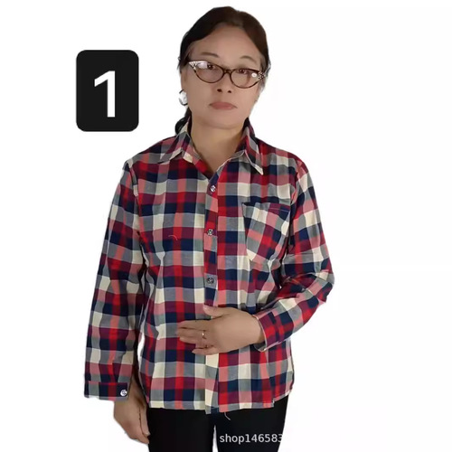 Women's Spring and Autumn Striped Thin Pocket Casual Open Top for Middle-Aged Adults, Construction Site Wear, Middle-Aged Adults' Stalls Goods