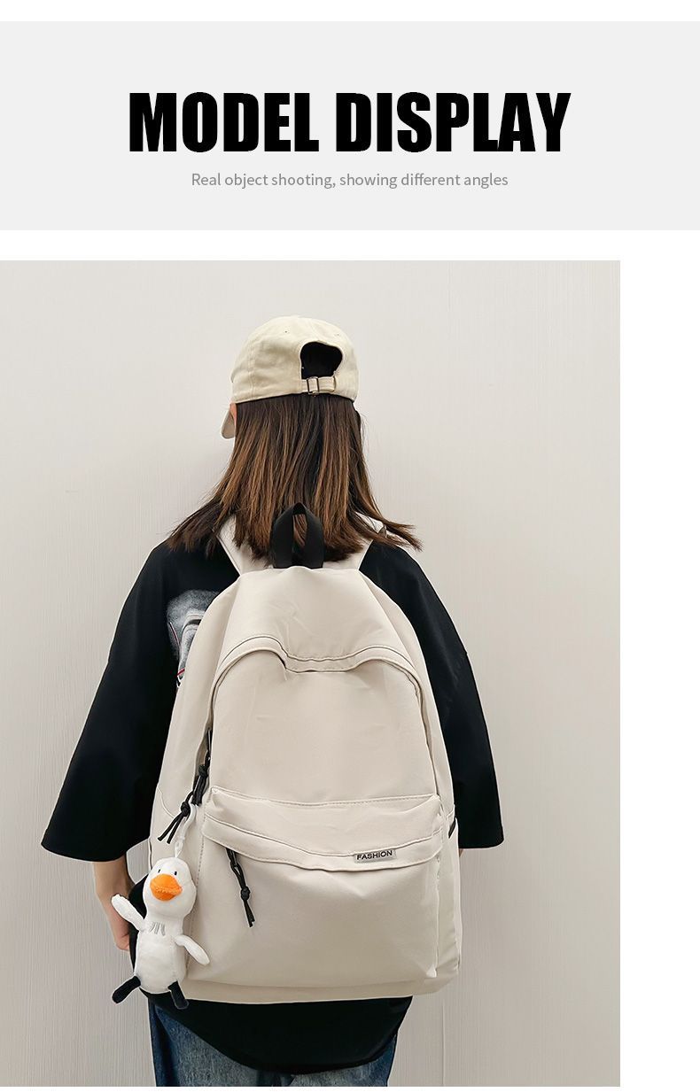 Men's Backpack Simple Large Capacity Travel Backpack Women's Casual Japanese Style Middle School High School College Student School Bag