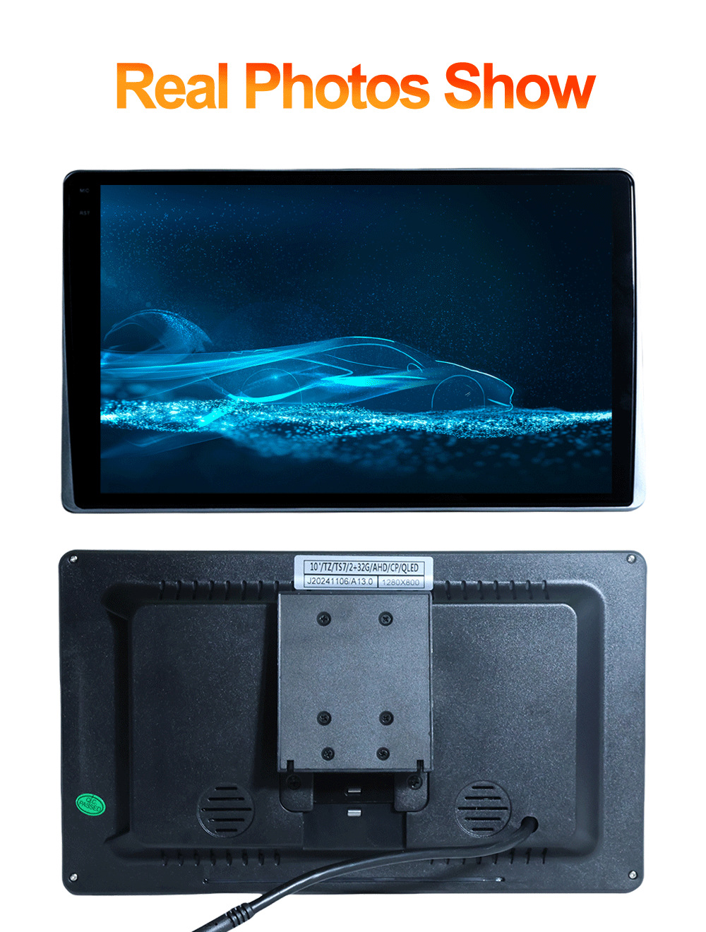 Android universal plug-in headrest display 10.1-inch HD IPSMP5 car rear entertainment system player
