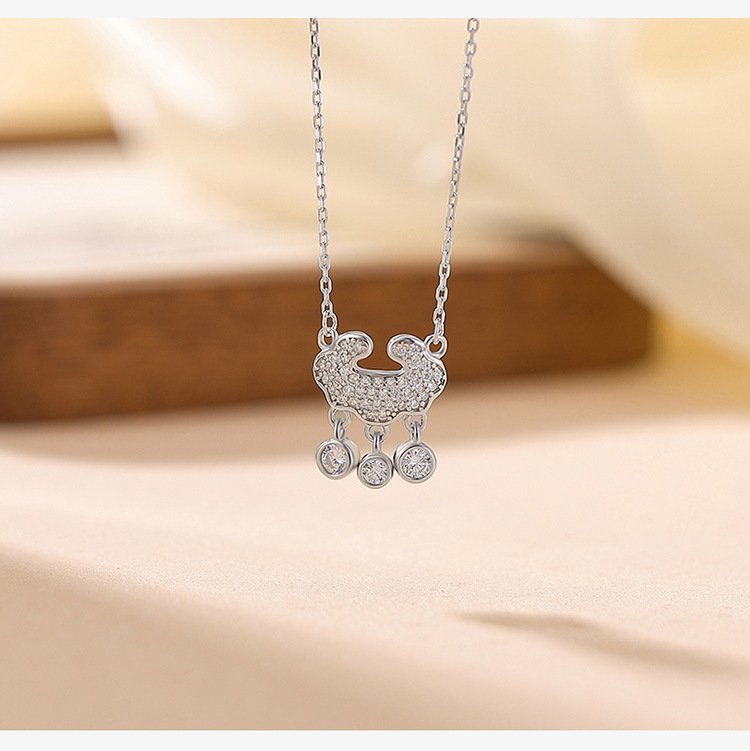Bộ trang sức mặt dây chuyền bạc S925 cao cấp, khóa Như Ý sáng bóng — Mẫu bạc chi tiết 6
