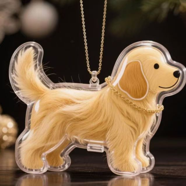毛収納ボックスかわいい子犬透明動物毛玉カプセルペンダント装飾記念ダストボックス収集おもちゃ|undefined