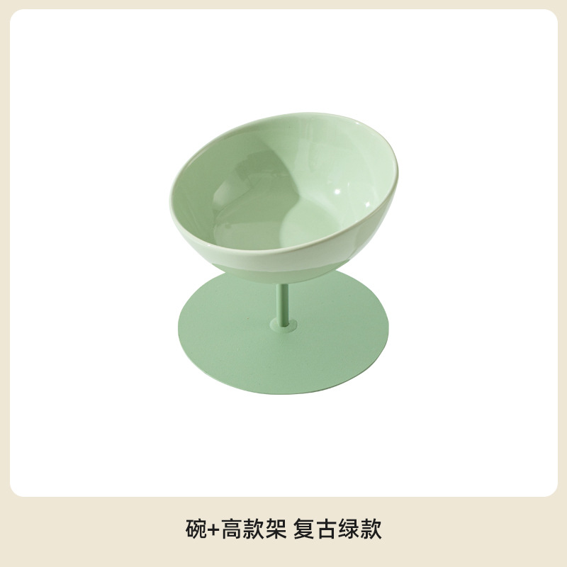 Cerámica de patas altas para gatos cuello de protección contra derrumbe tazón de grano para beber tazón de comida para perros productos para mascotas exportación transfronteriza