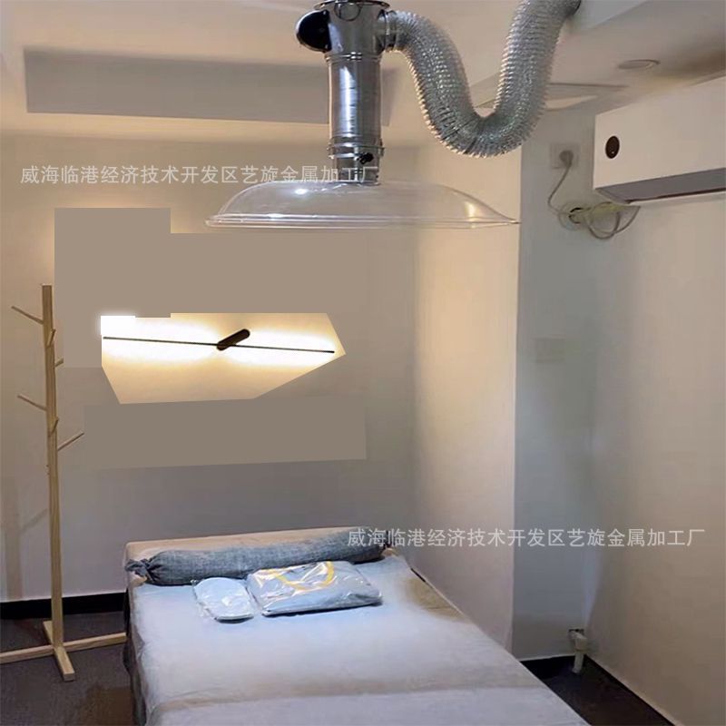 艾灸排烟系统养生馆排烟机吸烟罩排风设备侧排抽烟机伸缩排烟管道