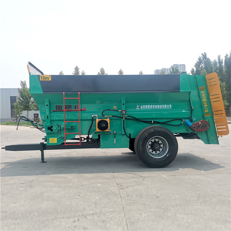 双竖螺旋撒粪车 破碎冻干粪撒肥机 大型牵引式撒粪车视频