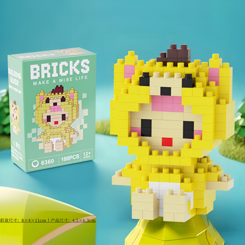 レゴビルディングブロック、小さな粒子ビルディングブロック、ステッチ漫画ブラインドボックスビルディングブロック、男の子と女の子向けの子供用知育玩具と互換性があります。|undefined