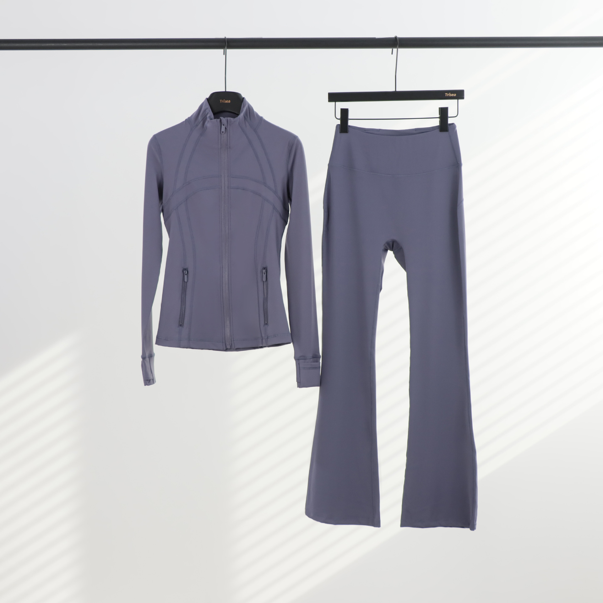 LULU chaqueta de cuello de喇叭 con cremallera, chaqueta de cuerpo, chaqueta de yoga elástica, mujer