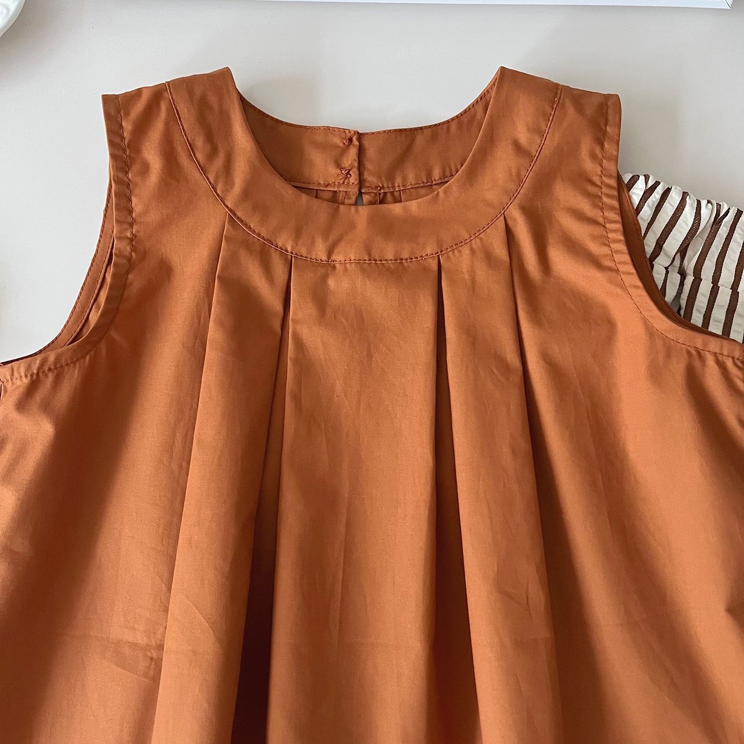 Mädchen Sommer Set Ärmelloses Oberteil Und Gestreifte Hose_voghion.com