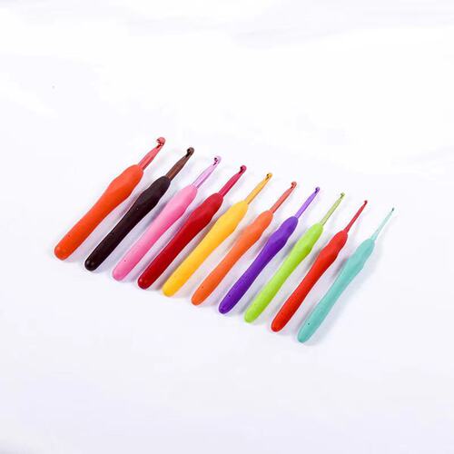  High-end New Wholesale Colorful Crochet Kit Single-headed Silicone Soft-handled Solid Crochet Needle Set for Embroidery