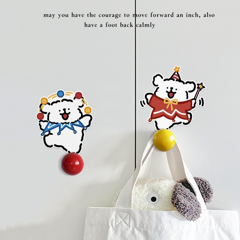 Circus Puppy Strong Magnetic Hook Cute Creative Refrigerator Magnet Magnet Punch-Free Key Hanger Circus Puppy Strong Magnetic Hook Cute Creative Refrigerator Magnet Magnet Punch-Free Key Hanger