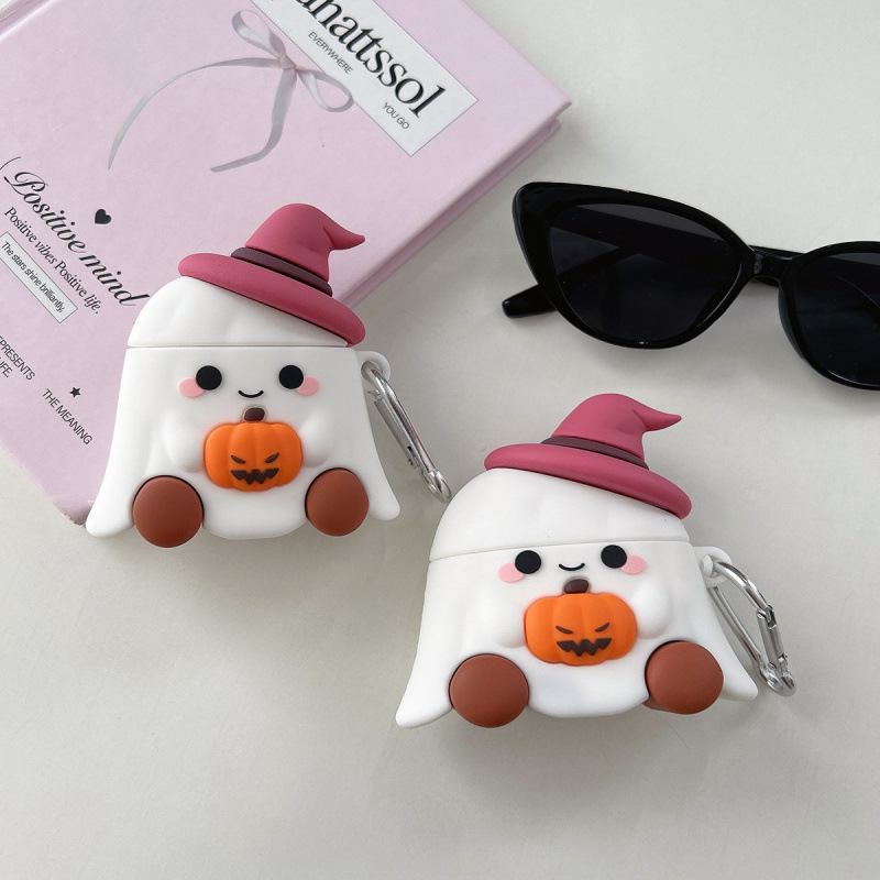 Cute Pumpkin Ghost Protective Case for AirPods Pro3 Generation 4Th Generation Pro2 Apple Bluetooth Earphones Soft Case