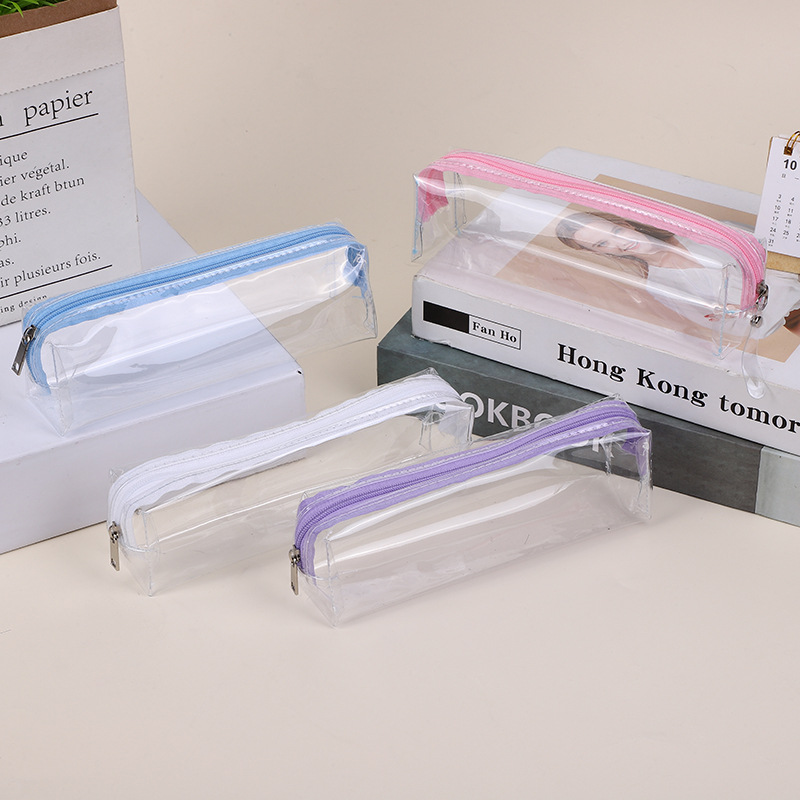 Transparentes Federmäppchen mit Reißverschluss, Stifttasche, Kosmetik- und Make-up-Tasche, Kleinigkeiten, Organizer, Schreibwaren, Geschenke, Schulbedarf – Detail 5