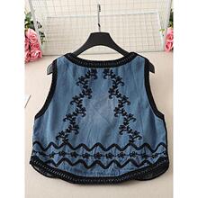 Y 11581 Embroidered Denim Vest ����ţ������ �羳����