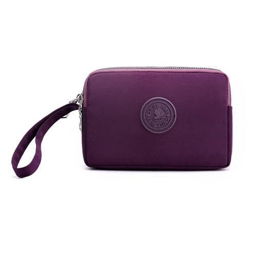 厂家批发跨境新款女士零钱手机包三层拉链横款手拿包好质量手挽包