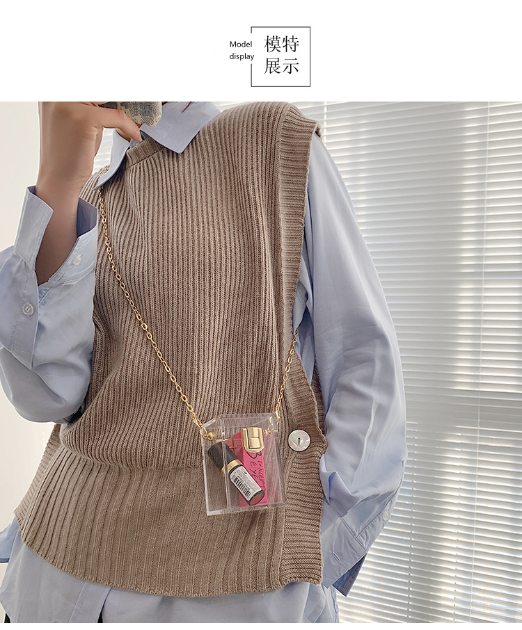 2021 nuevo bolso transparente acrlico de moda bolso mini diagonal bolso de hombro con cadena de cena de lpiz labialpicture17