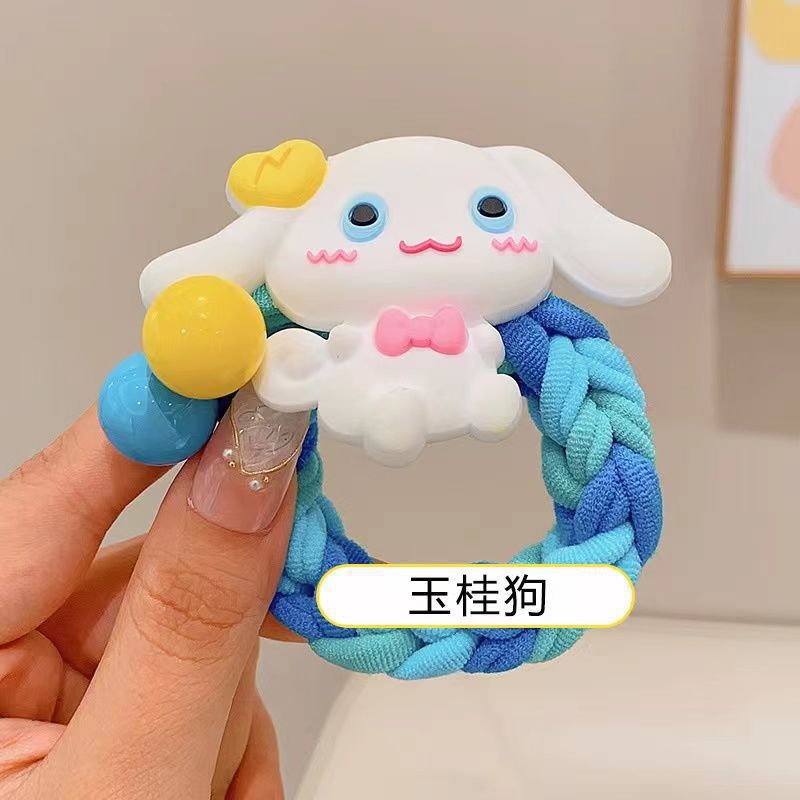 Lindo perro invencible banda de goma de color grueso cuerda de lazo de pelo femenino banda de Pelo elástico cuerda de pelo durable nueva explosión de sonido TikTok