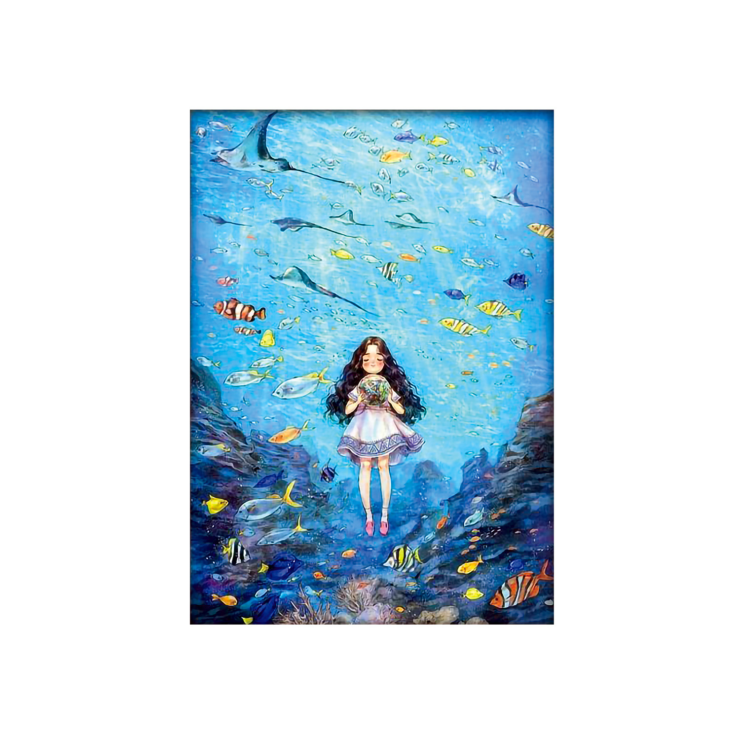 Mona Lisa Royal Cross Stitch World Underwater Girl One Cross Stitch Piezas pequeñas Dibujos animados Sala de estar Pintura decorativa image 5