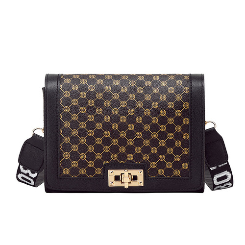  New Japanese & Korean Style Ladies Bags Trendy Fashion Polka Dot Lock-and-Key Crossbody Small Square Bag for Women