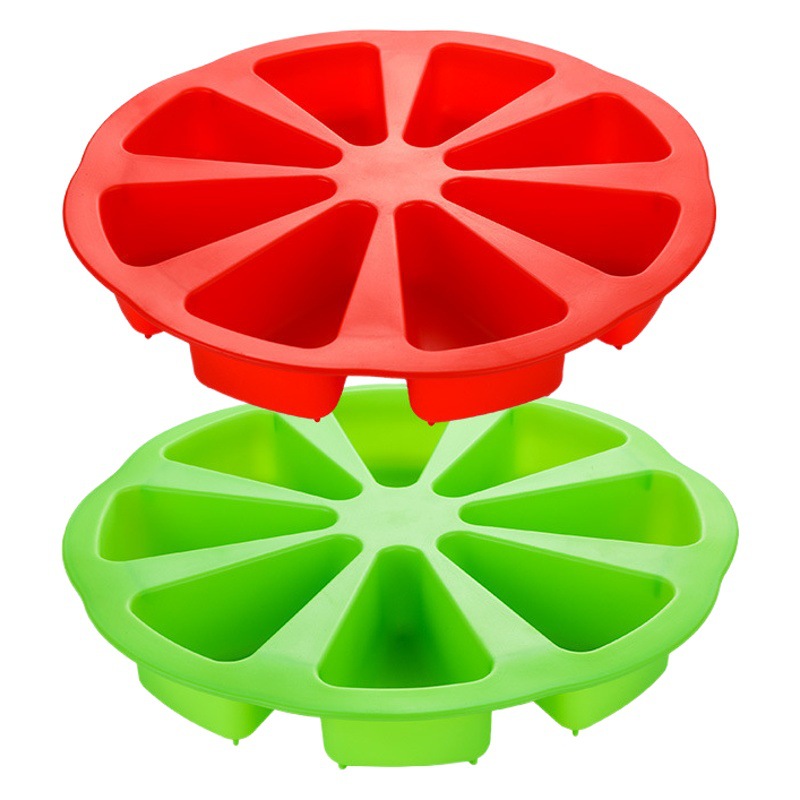 Molde de pastel de silicona 8 hoyos naranja en forma de pizza pan 8 puntos Sikang DIY fondant cake molde herramienta para hornear