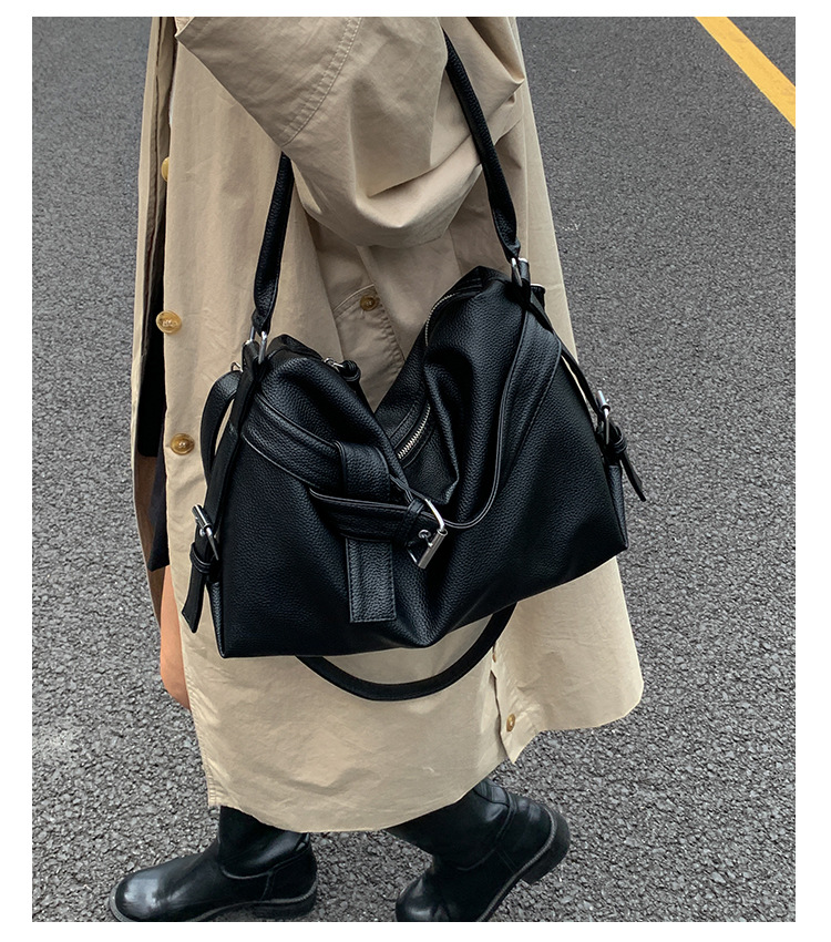 Mala tote vintage estilo coreano para mulher efeito motard_voghion.com