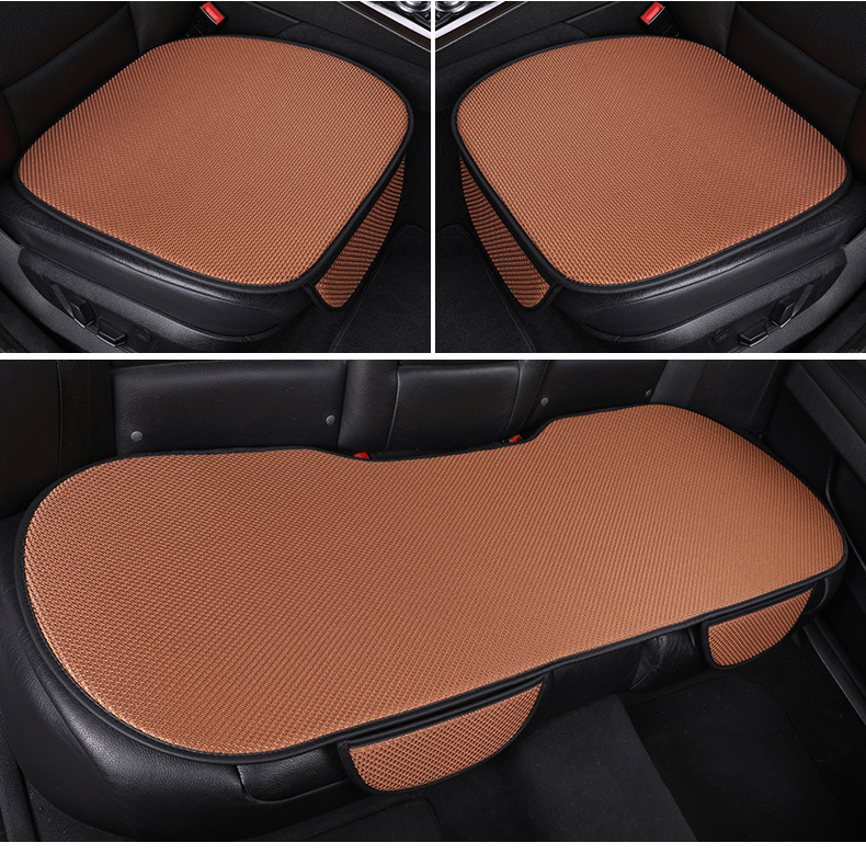 Cross-border drop shipping: Summer car seat cushion set, featuring breathable ice silk material, a three-piece set, non-slip design, and thickened padding for all-season use