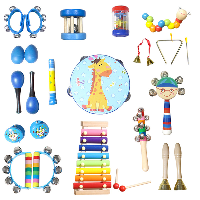 Conjunto de instrumentos musicales Orph 13 piezas juegos de música de percusión infantil juguetes auxiliares de enseñanza rojo