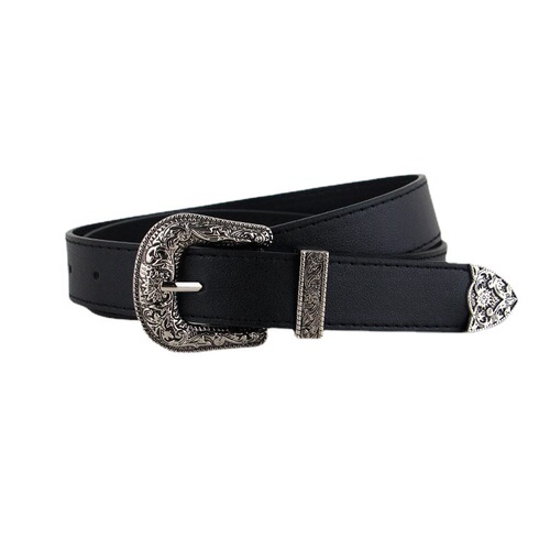 Punk European and American men's and women's belt ins Internet celebrity same style hot girl y2k subculture retro carved versatile denim belt