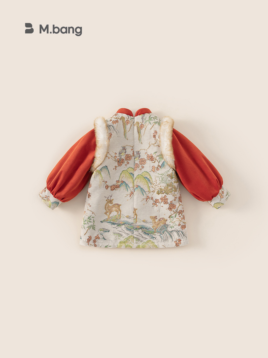 Yubao ropa infantil niñas vestidos de cheongsam nuevo estilo de niños vestidos de estilo chino de vestidos de Año Nuevo Tang niñas pequeñas vestidos de Año Nuevo