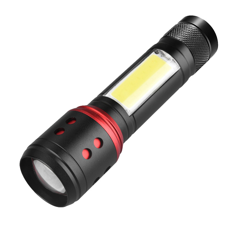 USB recargable linterna de aleación de aluminio iluminación de emergencia al aire libre nuevo LED fuerte zoom de luz fuerte proyector remoto