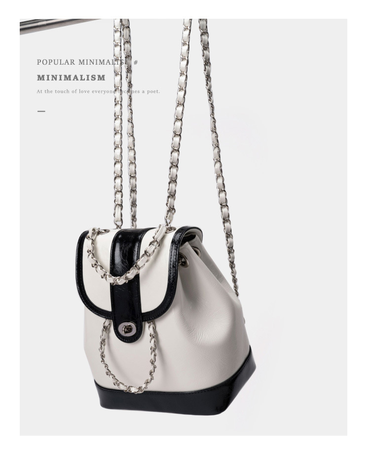 Neue Xiaoxiangfeng Rucksack Damen Koreanische Ausgabe Instagram Öl Wachs Leder Kleine Tasche Einzelne Schulter Damen Tasche Lingge Kette Zurück Tasche_voghion.com