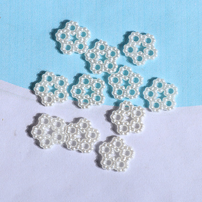 ABS imitación de perlas de fondo plano perlas de forma especial amor flocos de nieve DIY móvil belleza material de decoración de Navidad