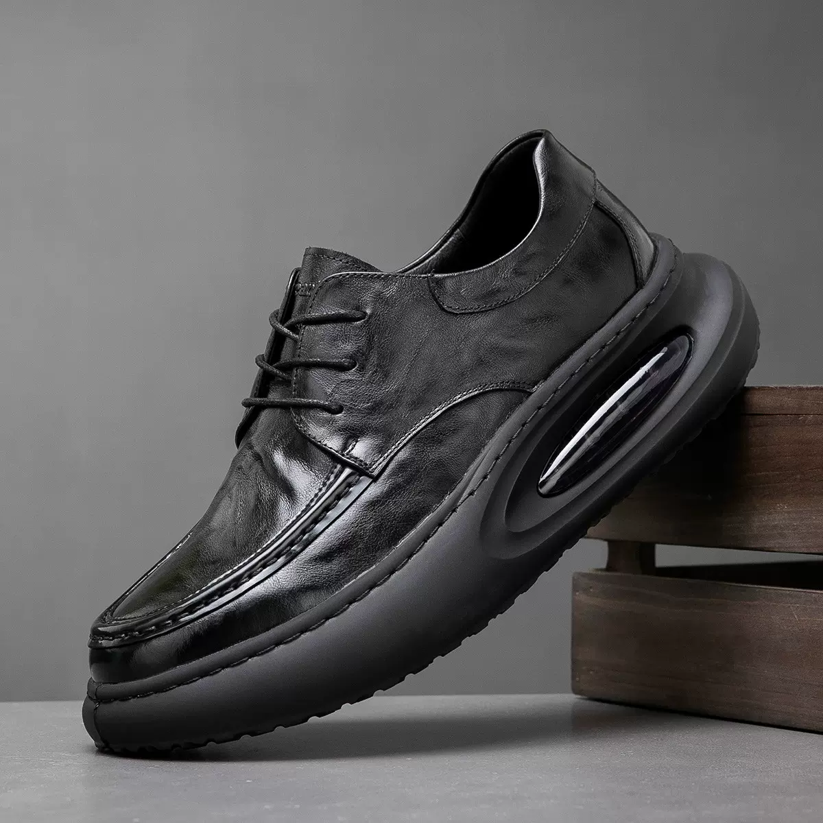 头层牛皮秋冬气垫增高厚底商务正装英伦真皮皮鞋时尚休闲百搭男鞋