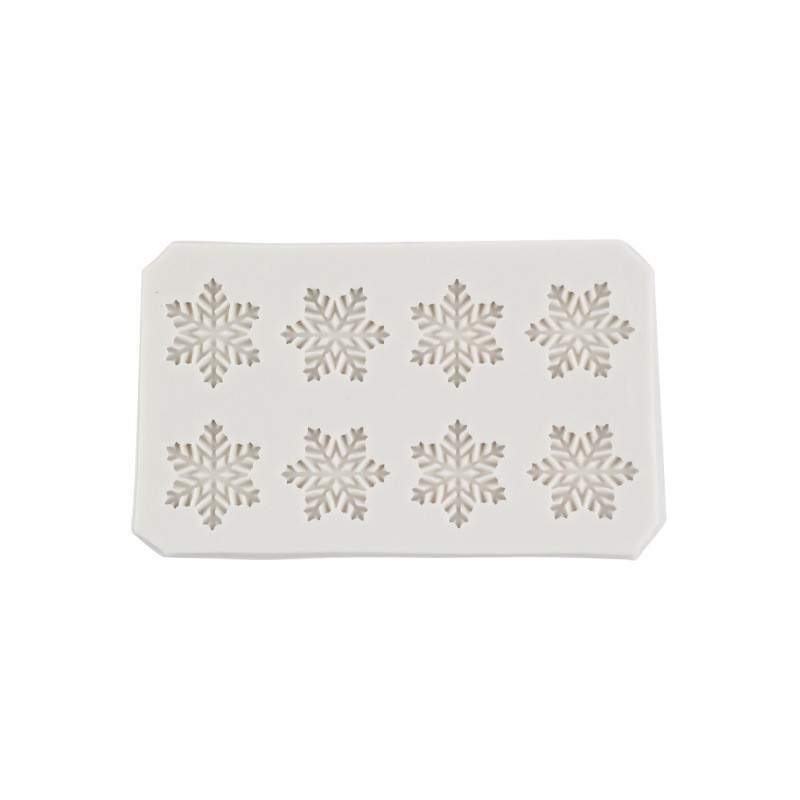 Navidad multi-estilo de copo de nieve de silicona molde fondant pastel de chocolate molde de bricolaje para hornear decoración de Navidad epoxi