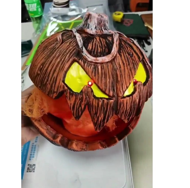 国境を越えた新製品のpumpkinひらひらとしたハロウィーンのスリルのあるカボチャの頭は、声を出して光ることができ、昇降することができる|undefined